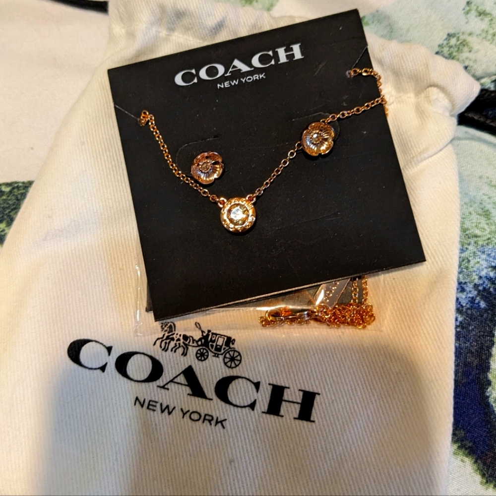 Coach Earring and Necklace Set